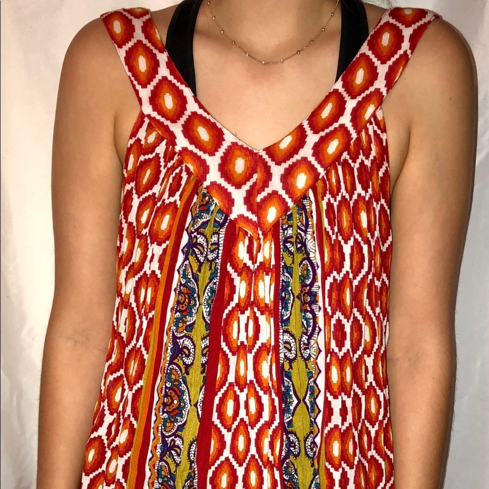 Boho v front and back dress